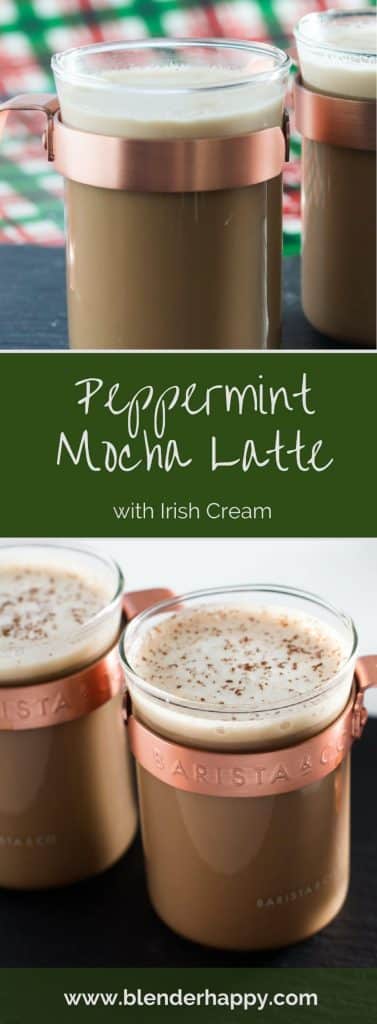 Peppermint Mocha Latte with Irish Cream is the perfect holiday drink.