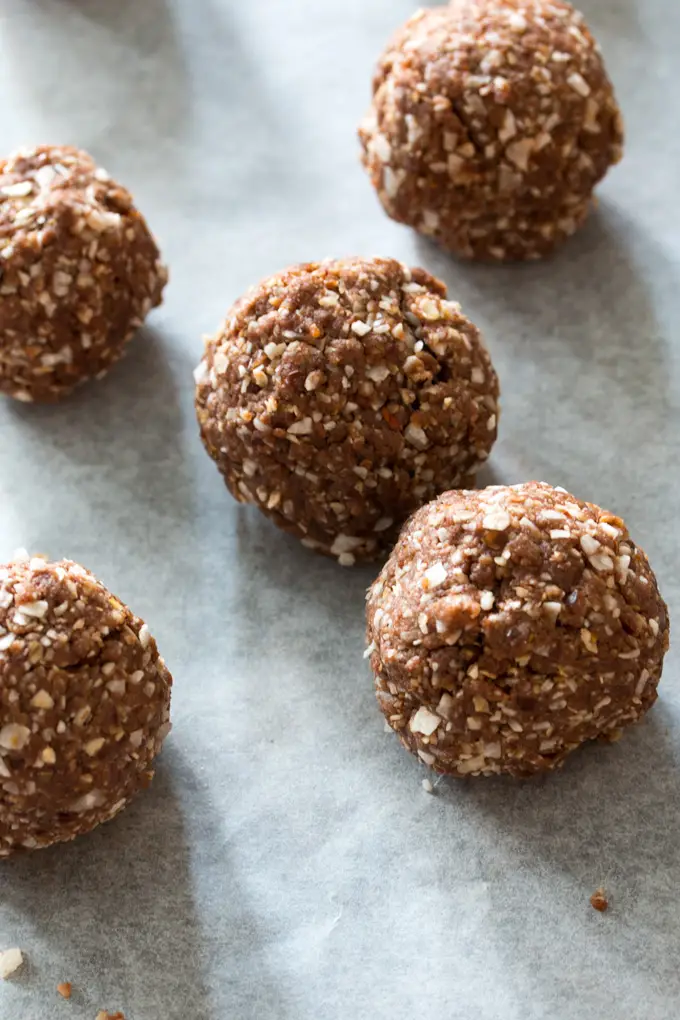 Chocolate Coconut Date Protein Bites are a great bite sized snack. Gluten free, dairy free and full of taste.