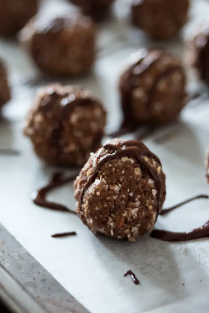 Chocolate Coconut Date Protein Bites are a great bite sized snack. Gluten free, dairy free and full of taste.