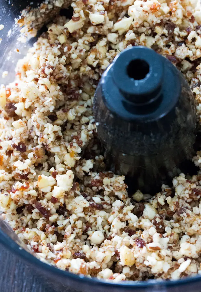 Apples and Pecans blended in food processor