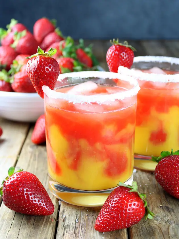 Honey Mango Strawberry Margarita from Taste and See