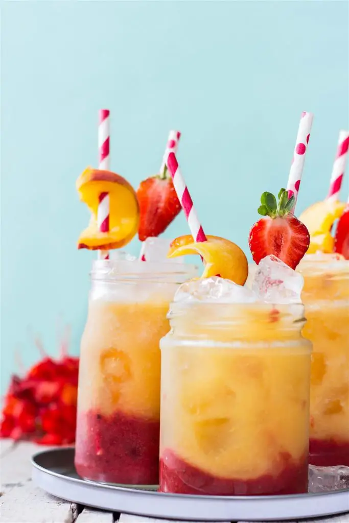 Roasted Peach Strawberry Fizz