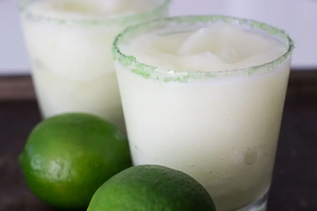 Frozen whole lime margaritas are a great summer drink.