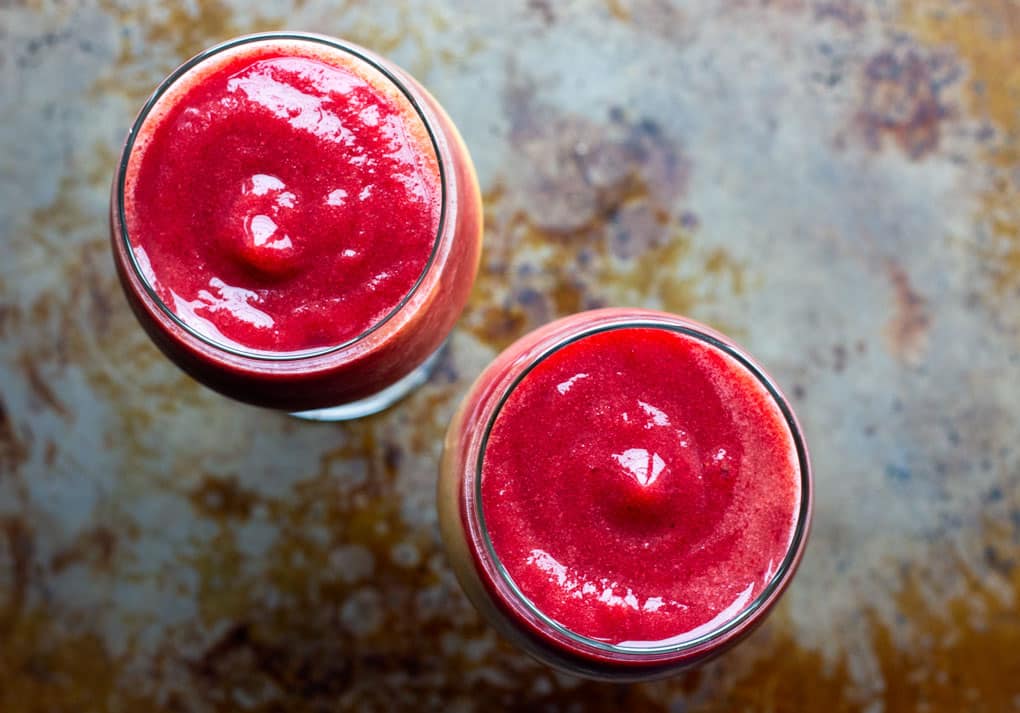 Cherry Peach Sangria Slush - The easiest, prettiest drink you'll have this summer.
