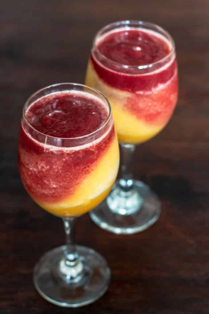 Cherry Peach Sangria Slush - from blender to glass in just minutes